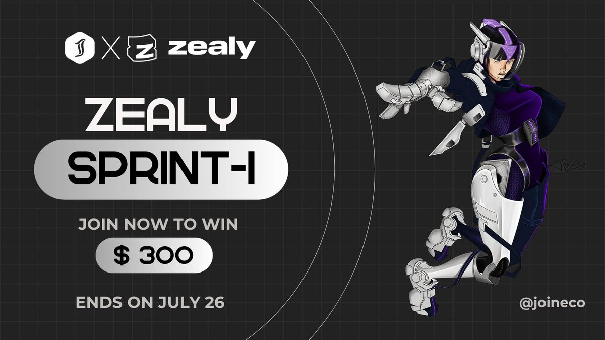 JOIN Eco. x @Zealy_io Sprint 1 goes LIVE!

Climb the leaderboard. Earn XP. Win your share of $300 in rewards! 💸

Top 10 get paid:🔽
1st – $80
2nd – $60
3rd – $45
4th – $30
5th – $20
6th, 7th &amp; 8th – $15
9th &amp; 10th – $10

Ends on July 26 🗓️

👉 Start now: zealy.io/cw/joinecosyst…