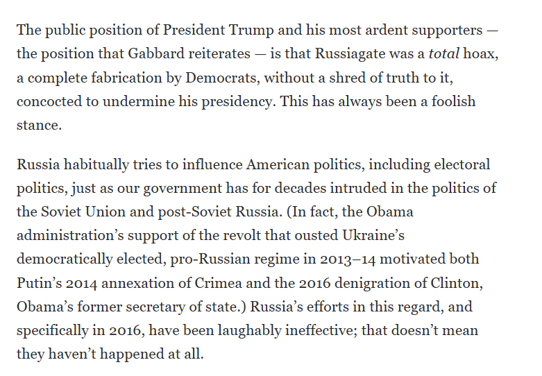 Yaffee's tweet image. This is all more proof that Obama and the crew twisted intelligence to hurt Trump and Republicans.
That being said though, let's also not pretend Russia hasn't been trying to influence our elections.
It wasn't about helping Trump, it was about trying to hurt Hillary because…