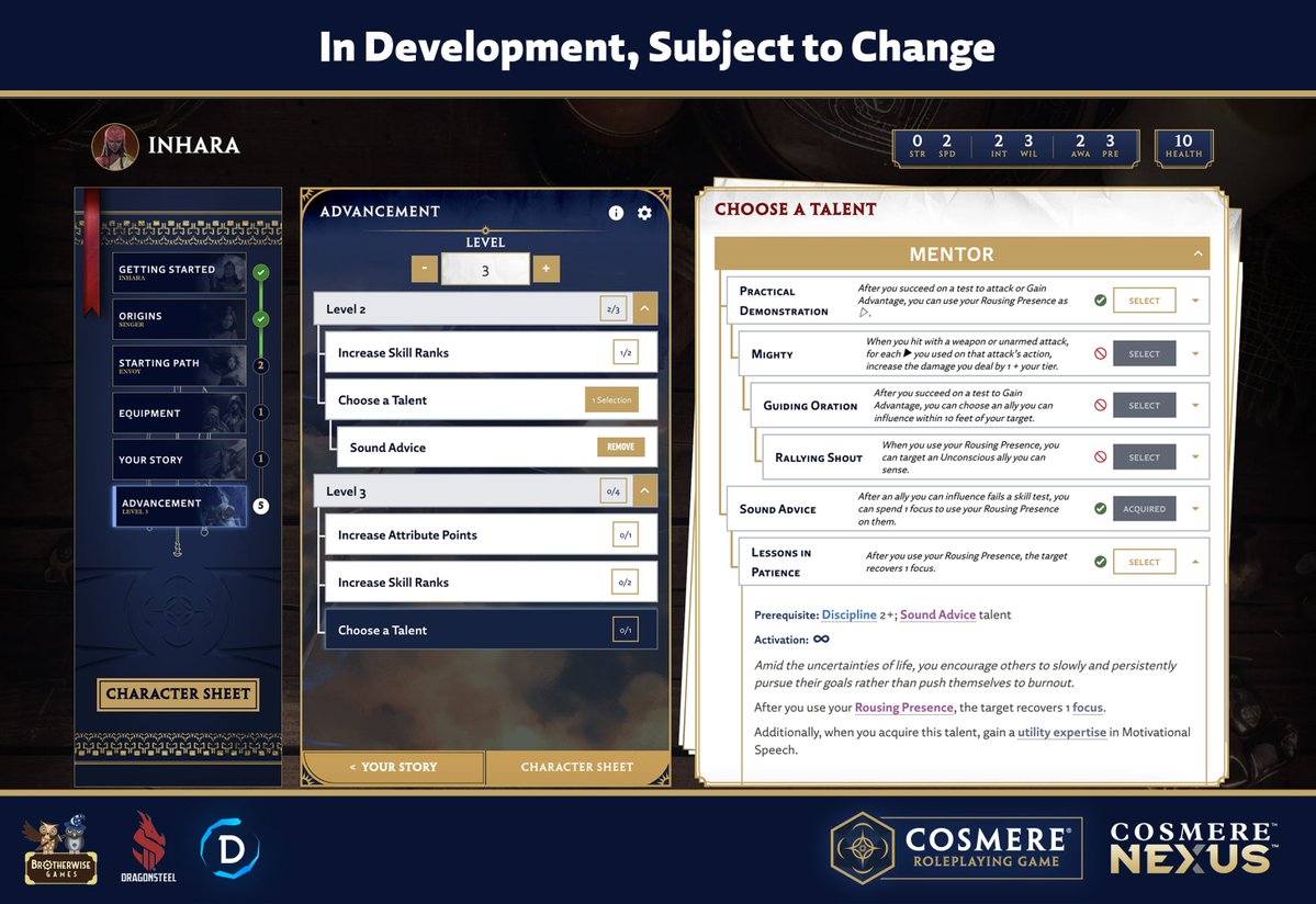 DemiplaneRPG's tweet image. Two more days until @bwisegames's Cosmere® RPG arrives to the Cosmere® NEXUS! 😍
🌩️ Continuing with our special treats for pre-launch week, we wanted to share with you what the Cosmere® NEXUS is looking like!
Pre-orders are still available!
app.demiplane.com/nexus/cosmerer…