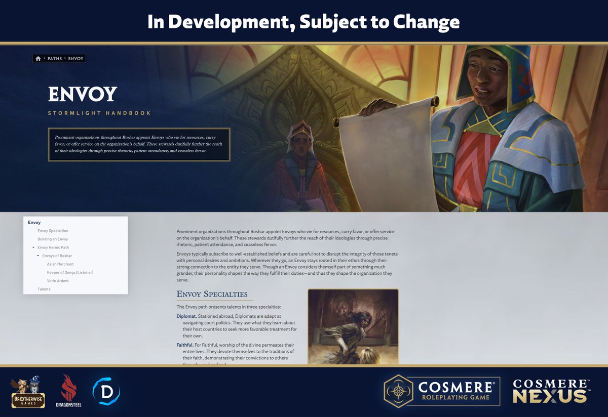 DemiplaneRPG's tweet image. Two more days until @bwisegames's Cosmere® RPG arrives to the Cosmere® NEXUS! 😍
🌩️ Continuing with our special treats for pre-launch week, we wanted to share with you what the Cosmere® NEXUS is looking like!
Pre-orders are still available!
app.demiplane.com/nexus/cosmerer…