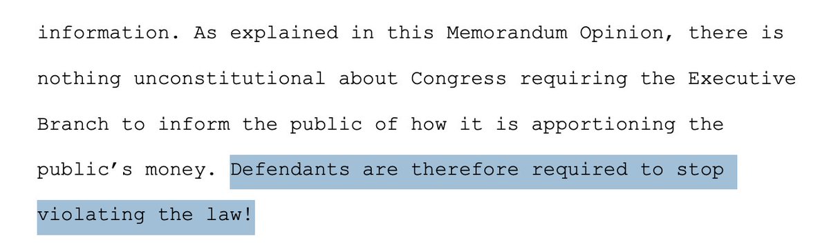 kyledcheney's tweet image. JUST IN: Judge Sullivan rules that that Trump administration broke the law by concealing realtime data about how the government is spending congressionally mandated funds.
He notes this data is crucial amid concerns about potential illegal impoundment. ecf.dcd.uscourts.gov/cgi-bin/show_p…