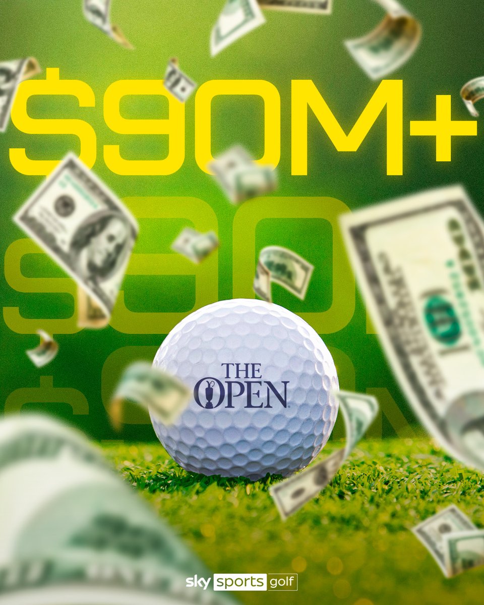 SkySports's tweet image. Scottie Scheffler becomes the fourth player to make over $90m in career earnings after winning The Open 💰