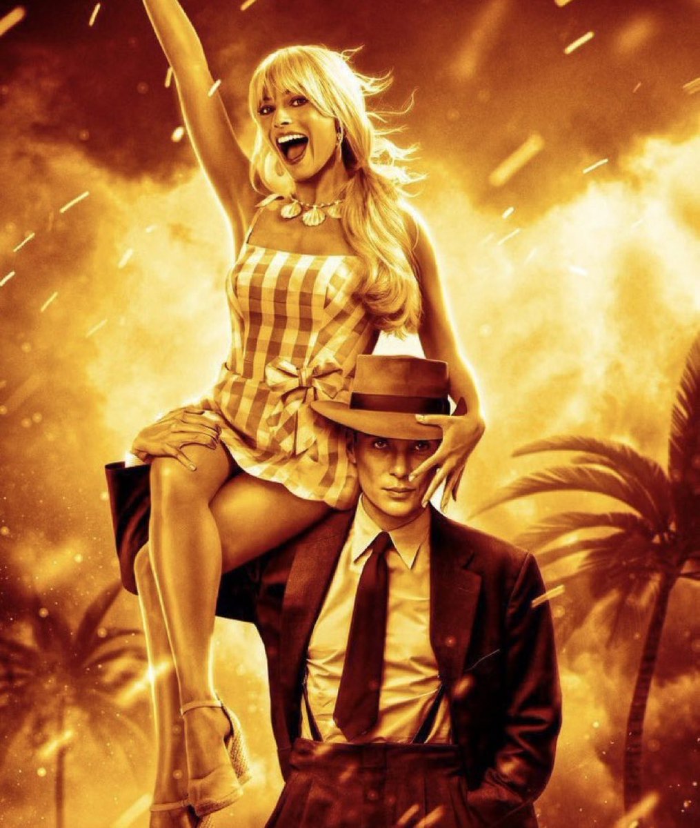 Sergio_616's tweet image. Dos años de los estrenos de BARBIE y OPPENHEIMER, dicho de otra manera, dos años del ‘BARBENHEIMER’. Un fenómeno cinematográfico espontáneo, simpático e irrepetible que hizo que todos ganásemos, taquillas de los títulos incluidas.