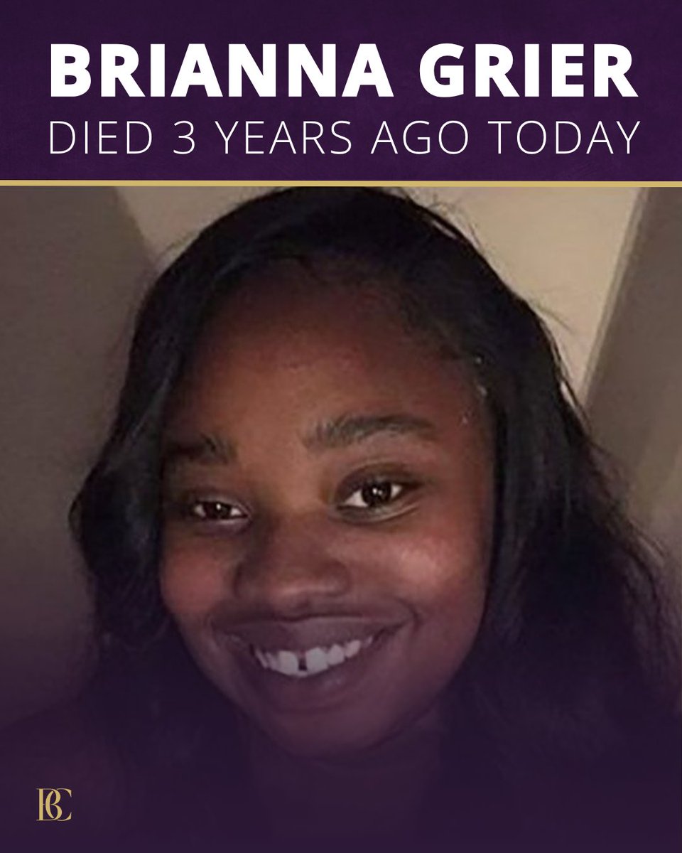 AttorneyCrump's tweet image. Three years ago today, Brianna Grier suffered a fatal brain injury after falling from a moving police vehicle. She deserved care in her moment of need. Her death is a tragic reminder of what happens when mental health is met with negligence instead of compassion. Rest in Power.