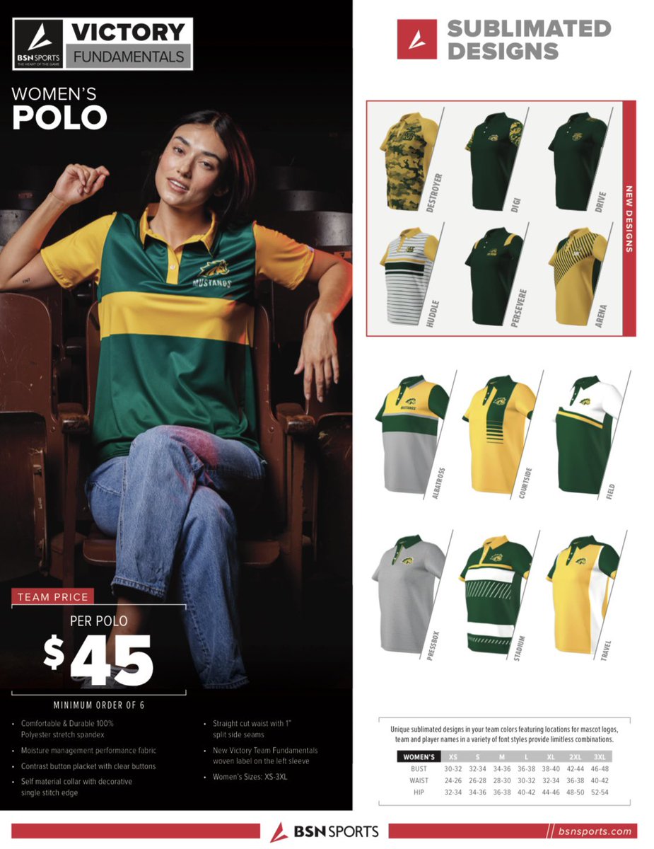 BSNSPORTS_FL's tweet image. 💥 New Polo Designs 💥
BSN Victory - fully sublimated polos!
Call your local @BSNSPORTS rep for mock-ups today!