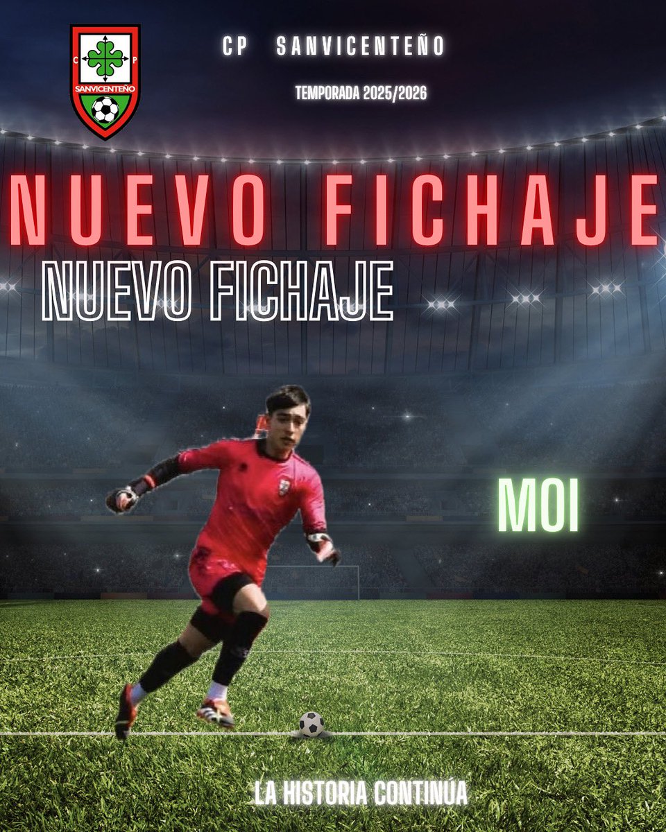 ✅ NUEVO FICHAJE 

⚽️ Moi

Bienvenido, Moi! 
Nos alegra anunciar el fichaje de Moi, un portero que acaba de cerrar su etapa juvenil y que seguirá creciendo con nosotros. 

Con trabajo, ilusión y compromiso, comienza una nueva etapa que afrontamos juntos!
Vamos Moi!🛡️🗡️