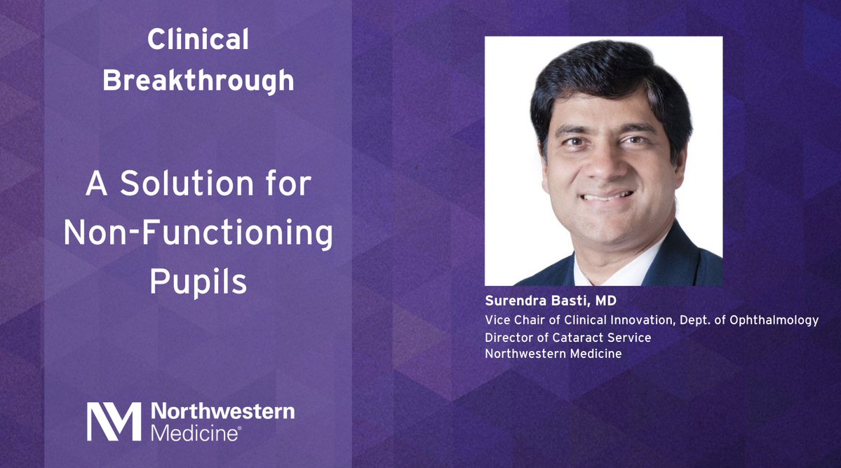 NMOphthalmology's tweet image. Surendra Basti, MD, discusses the prosthetic iris — a groundbreaking solution for people with non-functioning pupils.
breakthroughsforphysicians.nm.org/ophthalmology-…