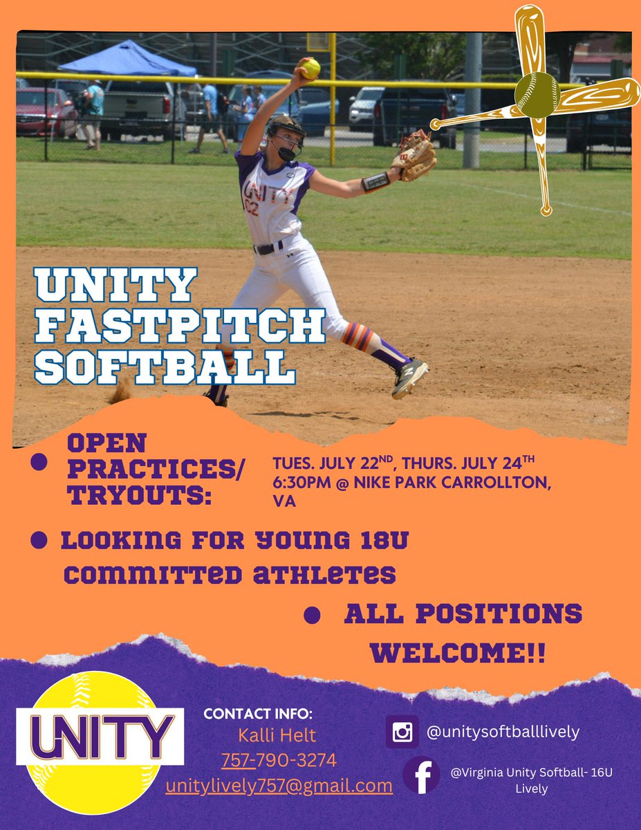 Come check us out!!! 🥎💜🧡💪 #UnityStrong