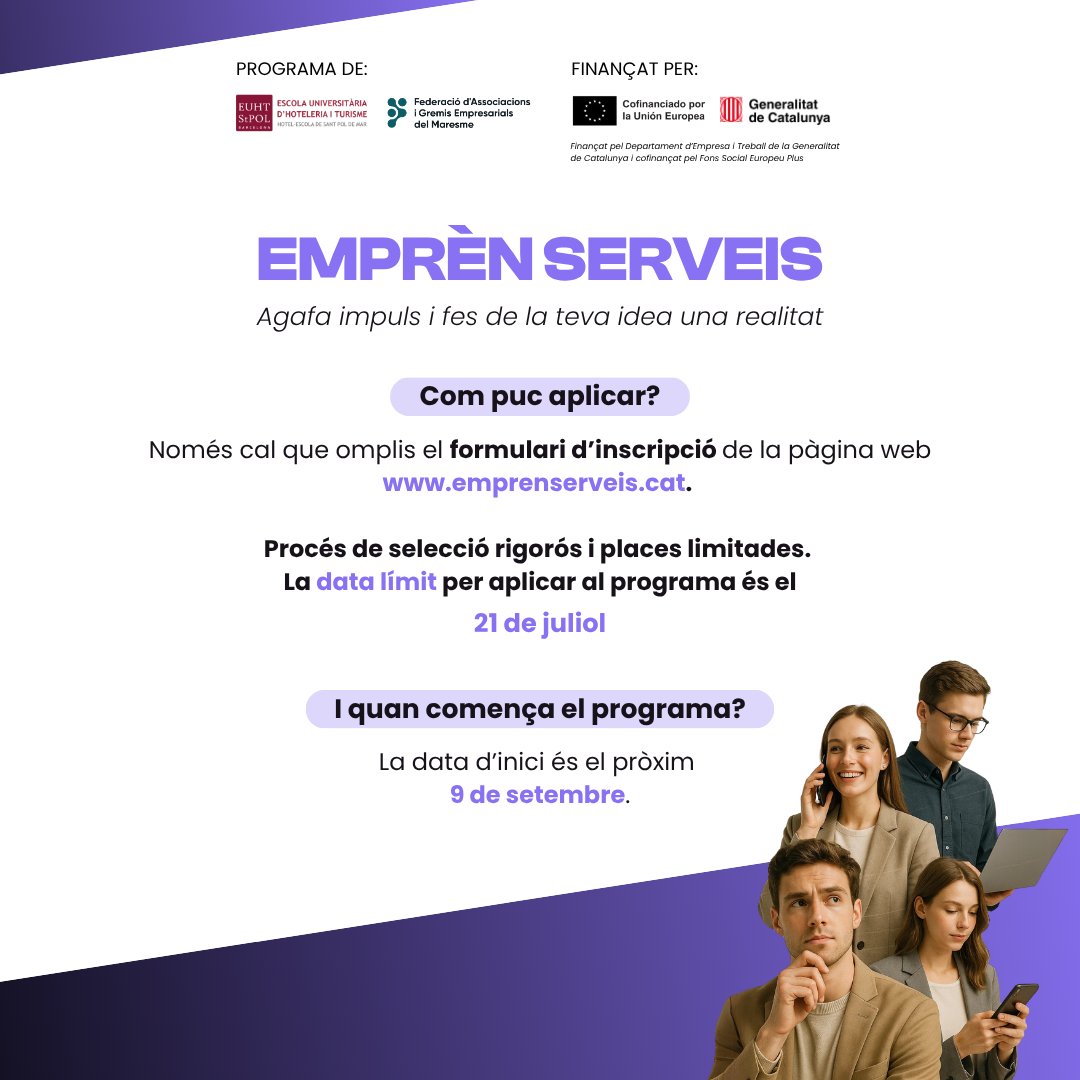 EUHTStPOL's tweet image. Últim dia per aplicar al programa online 100% gratuït impulsat per EUHT StPOL i FAGEM: EMPRÈN SERVEIS

T'expliquem tots els detalls del programa ⬇️ 
emprenserveis.cat

#EUHTSTPOL #FAGEM #EmprènServeis #Online