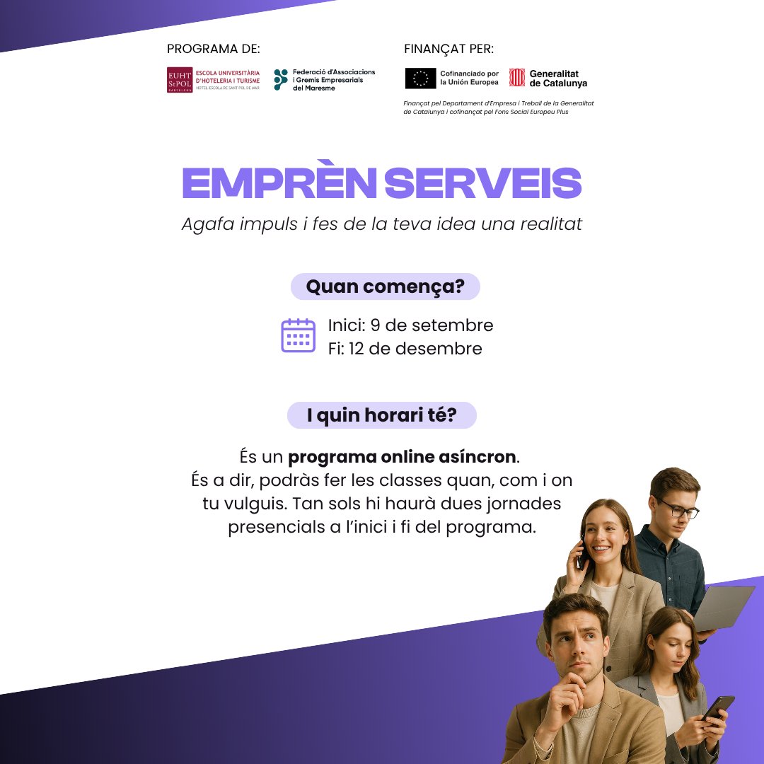 EUHTStPOL's tweet image. Últim dia per aplicar al programa online 100% gratuït impulsat per EUHT StPOL i FAGEM: EMPRÈN SERVEIS

T'expliquem tots els detalls del programa ⬇️ 
emprenserveis.cat

#EUHTSTPOL #FAGEM #EmprènServeis #Online