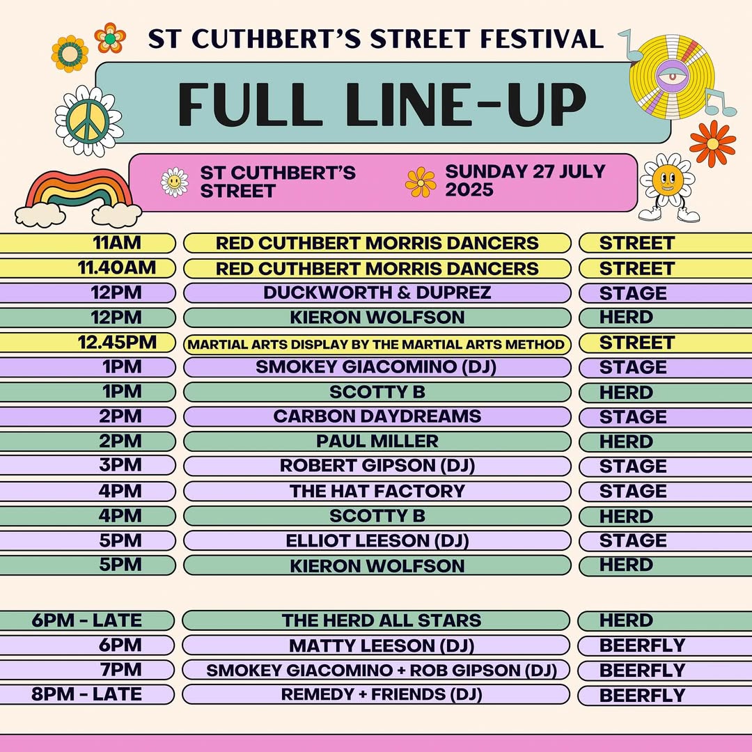 After dancing at Bedfordshire Day of Dance on this coming Saturday, we're also looking forward to dancing at St Cuthbert's Festival on Sunday. It's our home street!
We'll be dancing at 1100 and 1140.