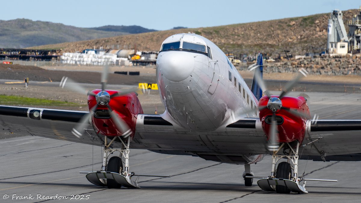 FrankReardon1's tweet image. It was very cool to see the #WhiteDesert 1944 Douglas Basler BT-67 (constructed as a C-47A-25-DK) in #Iqaluit #Nunavut yesterday JUL.20.2025 operated by Enterprise Aviation Group #YFBSpotters #DC3C #CFDXQ #ALCI