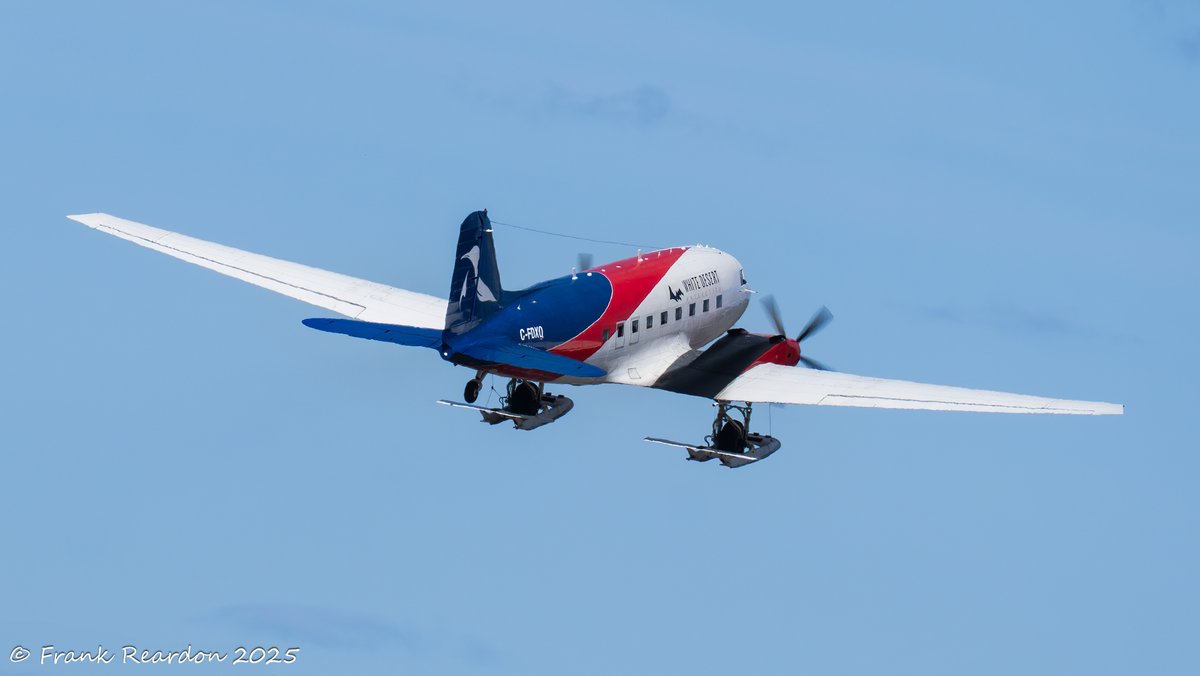FrankReardon1's tweet image. It was very cool to see the #WhiteDesert 1944 Douglas Basler BT-67 (constructed as a C-47A-25-DK) in #Iqaluit #Nunavut yesterday JUL.20.2025 operated by Enterprise Aviation Group #YFBSpotters #DC3C #CFDXQ #ALCI