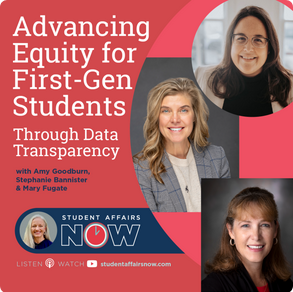 FirstgenForward's tweet image. Check out the latest Student Affairs NOW podcast featuring #FirstGenForward staff and @UNLincoln&apos;s Dr. Amy Goodburn for conversation about advancing equity for #FirstGen through data transparency and the risks of data loss in #highered. Find it at at bit.ly/4kPoKaD.