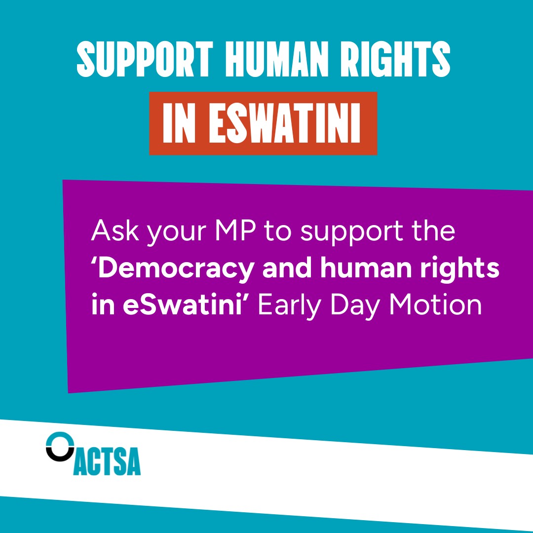 ACTSA_UK's tweet image. 🚨5 minute action🚨
Ask your MP to support the EDM on #Eswatini #Swaziland human rights abuses, erosion of democratic, trade union and civil rights and urging the UK to step up.
Quote this tweet and tag your MP.
Then email them using this template: shorturl.at/0RaAu