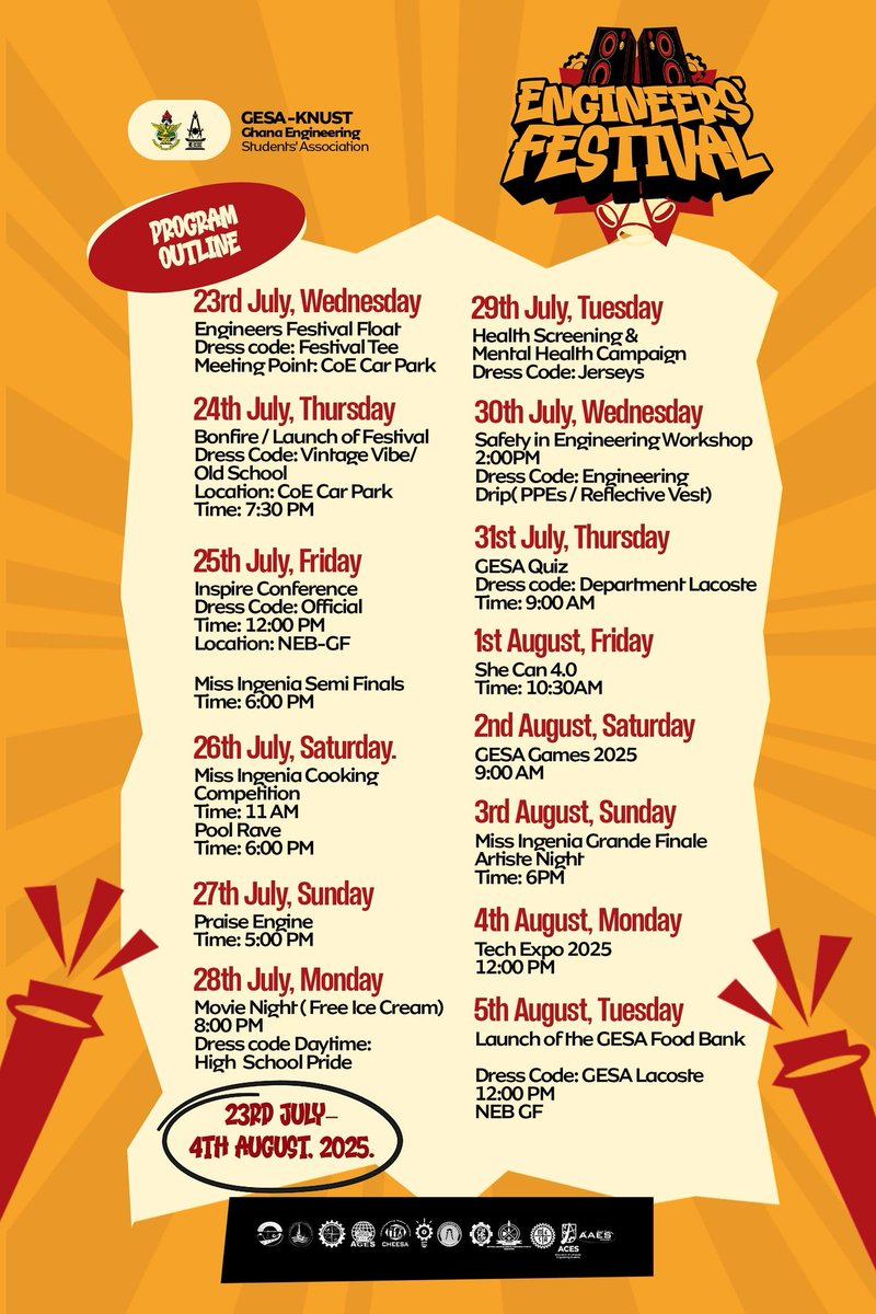 We start this Wednesday. Engineers' Festival🔥🔥🔥