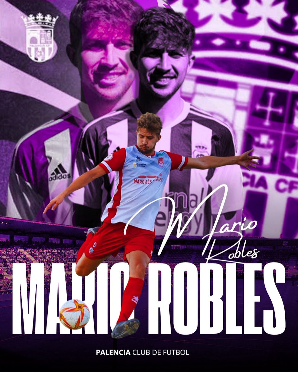 🖊️ OFICIAL | Mario Robles, nuevo jugador del Palencia CF

🛡️ Pivote defensivo con +270 partidos en 2ªB/2ªRFEF y experiencia en 1ªRFEF.
📍 Ha jugado en: Valladolid B, Cornellà, UCAM, Mérida, Calahorra, Recreativo, La Nucía y Guijuelo.

💜¡Bienvenido a La Balastera!