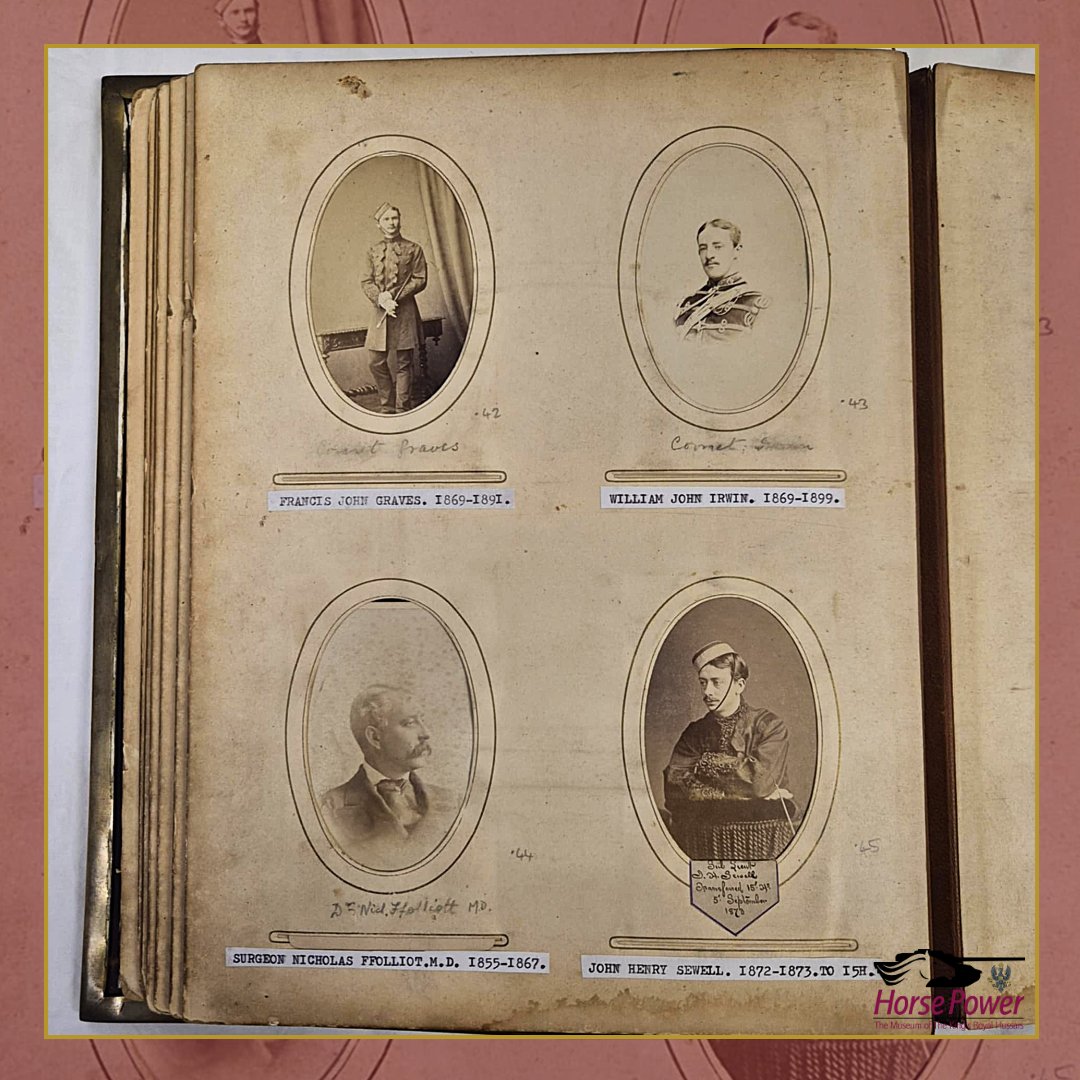 HorsePowerMus's tweet image. Today's #FromTheArchive is this fascinating photo album of 20th Hussar Officers from 1862-1890! 📸