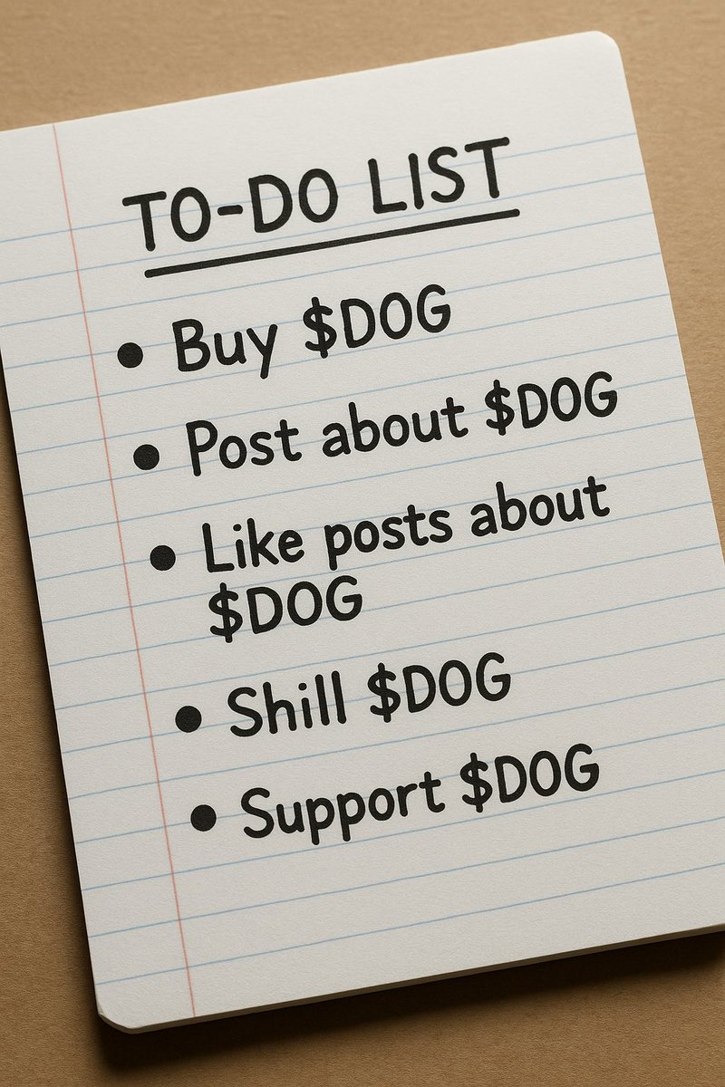 AdamBnft's tweet image. My to-do list for this week, what’s yours $DOG fam?