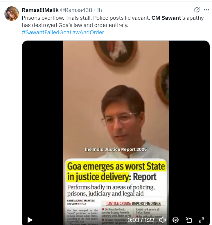 NavinRaikar's tweet image. A clear #toolkit is in play. Same video, same script, same timing. A paid campaign is underway to tarnish the image of Goa Chief Minister @DrPramodPSawant Ji. Most of the accounts posting it are either bots or non-Goans who have probably never even been to #Goa. The mole behind