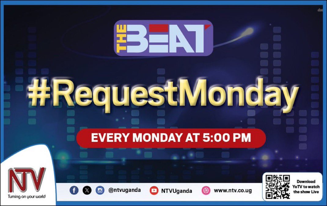 djtrizzyvybz's tweet image. 🔥 It’s a Monday takeover!
Catch me live on your screens for #RequestMonday on @ntvuganda's @NTVTheBeat from 5PM–7PM 🎶
Drop your requests — I’m spinning them all evening! 💿📺
#DjTrizzyVybz||#RequestMonday