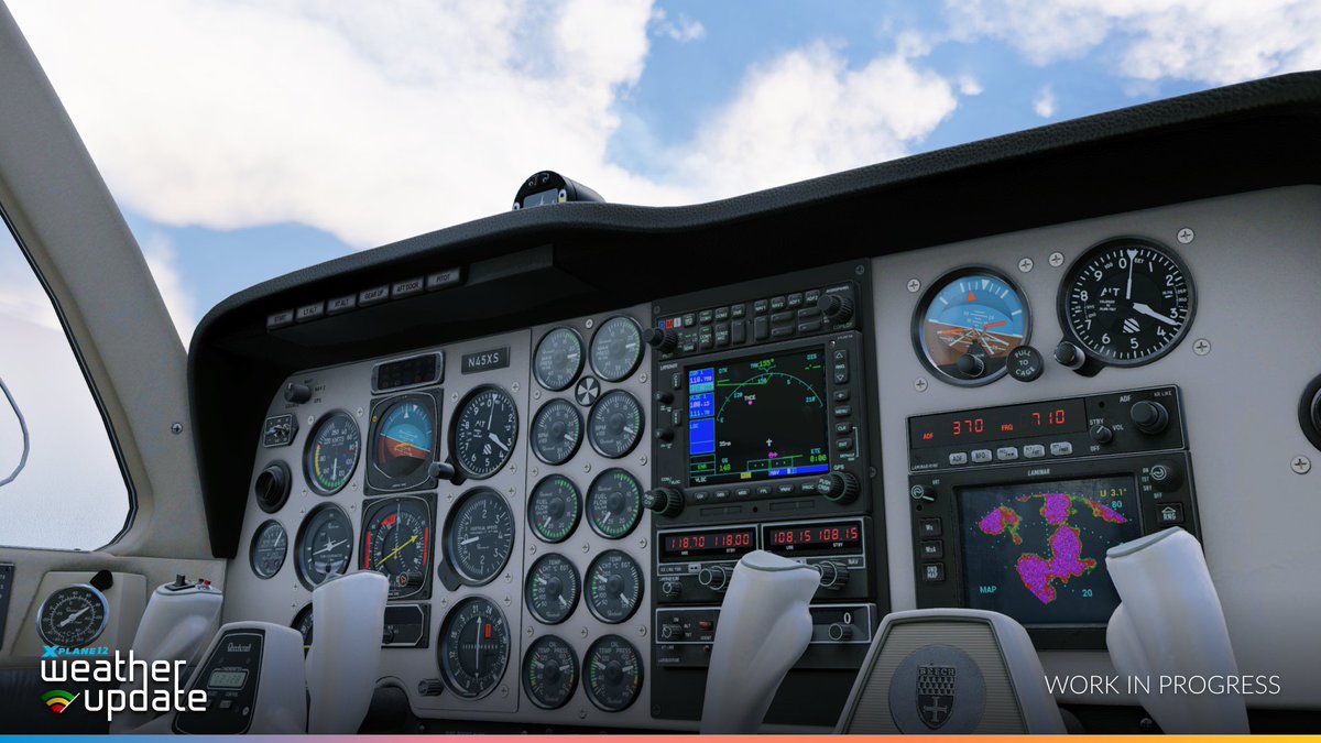 Next update is 12.3.0 "The Weather Update!"

One of the additions coming to the sim is the RDR2000, which will also be a demonstrator for external plugin integration. (And yes, we did increase the radar gain in this image.)

Coming 2025 ;)