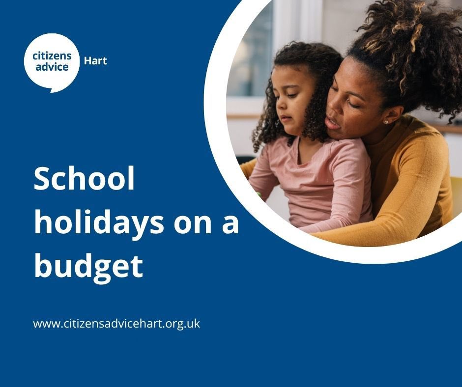 The summer holidays will be starting soon for students.  It’s an exciting time for children but they can be difficult to plan if you’re on a budget. There’s lots to consider but we’re here to help. Learn more ⬇️
tinyurl.com/5n8tkkhx

#citizensadvicehart #schoolholidays
