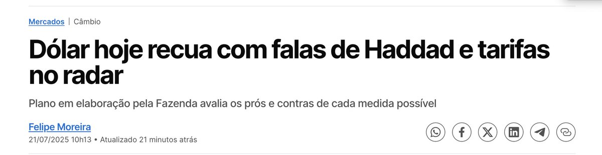 luisnassif's tweet image. Manchete da Folha, prevendo alta do dólar. E comportamento do mercado, com queda do dólar.