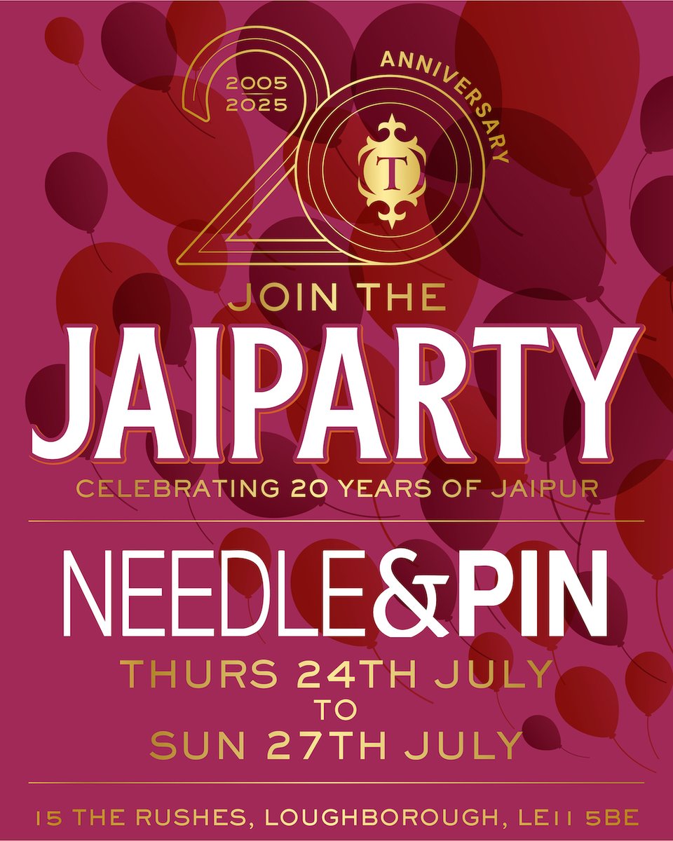 Join us for another JAIPARTY 🧡💃🍻

We are still celebrating 20 years of our flagship beer, Jaipur. Next up, we are heading to the Neeedle &amp; Pin, Loughborough. Join us from Thursday, 24th to Sunday, 27th July!

See you there 🍻