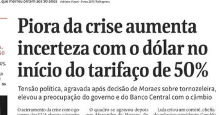 luisnassif's tweet image. Manchete da Folha, prevendo alta do dólar. E comportamento do mercado, com queda do dólar.