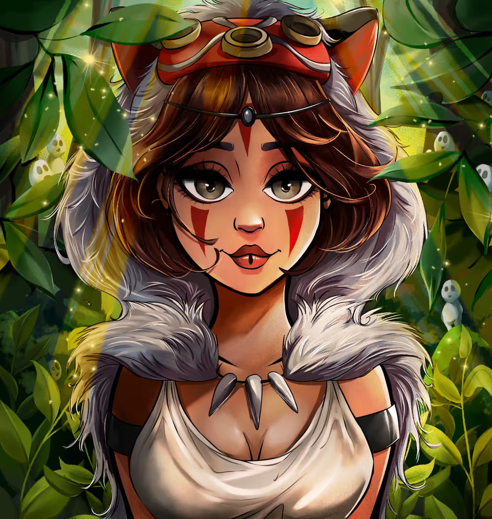 New MurMeow captured image of Mononoke Hime 😍I love this amazing cartoon, how close it is with nature and nature spirit . It's a pity we don't appreciate what surrounds us. Nature remembers everything 😥 opensea.io/item/matic/0x4…