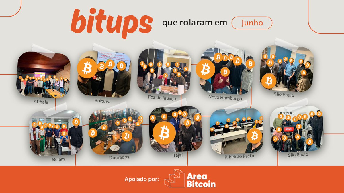 bitups_'s tweet image. No mês passado rolaram 10 Bitups pelo Brasil, reunindo mais de 100 pessoas presencialmente para aprender sobre bitcoin em aulas teóricas e workshops mão na massa!