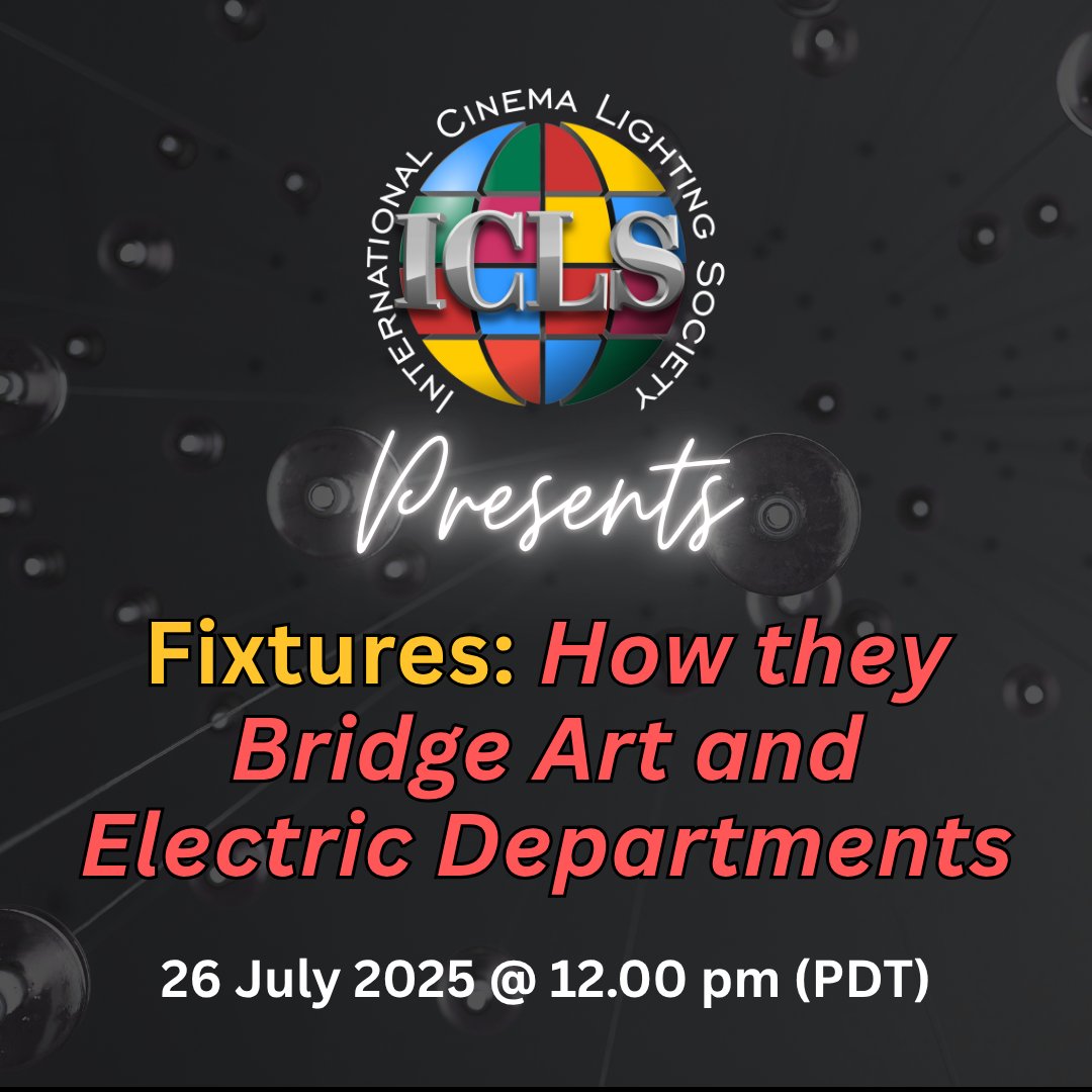 ICLSociety's tweet photo. We are pleased to invite you to an engaging and timely virtual Roundtable Fixtures: How They Bridge Art and Electric Departments on 26 July 2025 at 12.00 pm (PDT). #ICLS #iclsmembers #setlighting #lighting #lifeonset #roundtable #panelists #fixture #art #electric #departments https://t.co/kkLvmzFloZ