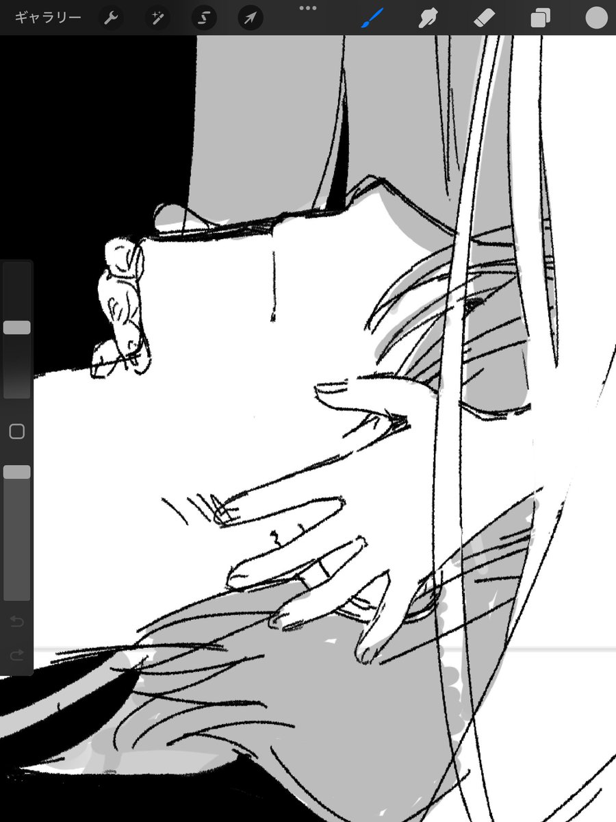 10_____fu's tweet image. こういう手描いてる時が一番楽しい〜と言いつつ原稿進捗を上げるマン　終わりません！