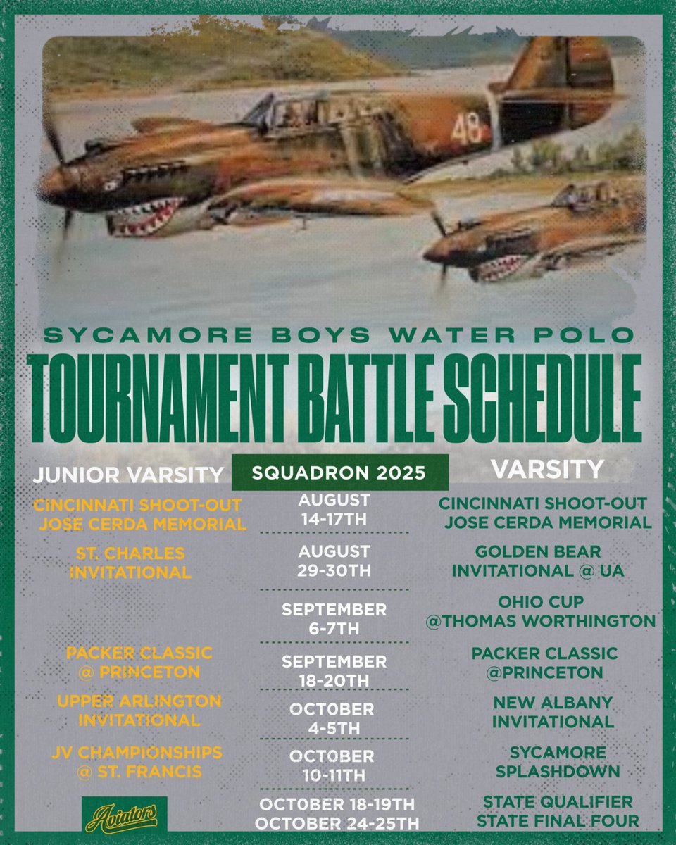 The Battle for Ohio is about the begin and your #squadron2025 is up for the fight. The Battle Plans are drawn. The Aviator's opening duel is against Mason on Wed 8/13 with the first major Tournament Battl, the #JCMT Aug 14-17th