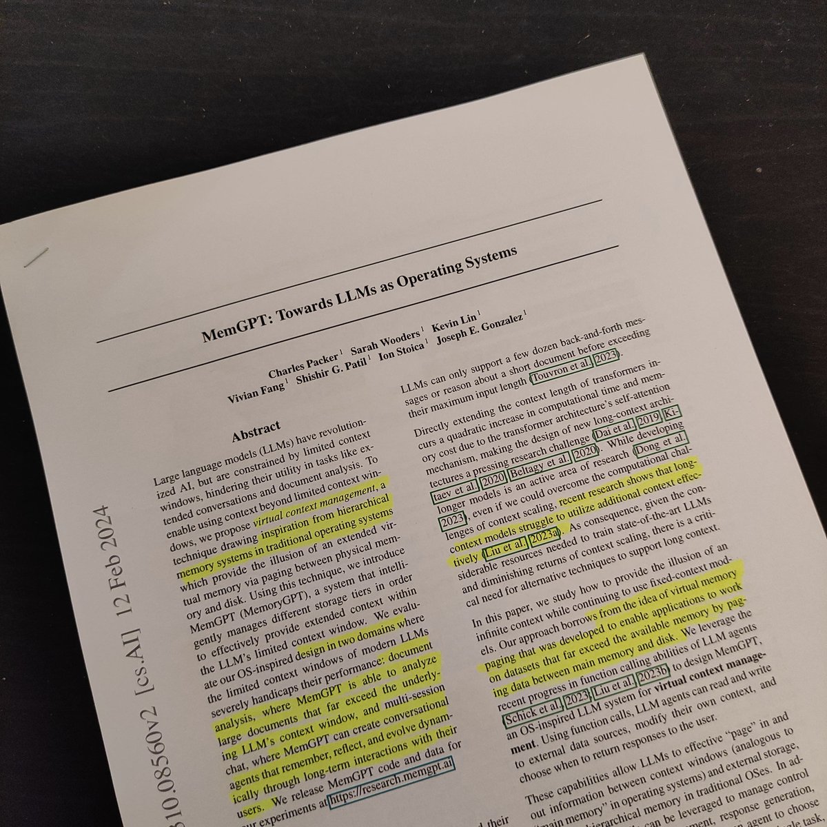 nedwize's tweet image. Read the original MemGPT paper yesterday, LLM memory being modeled after the operating system is quite fun.
A couple of interesting ideas:
(1) Virtual Context Management with Queue Managers- Allows the LLM to control its own “virtual” memory and issues warnings at 70% context…