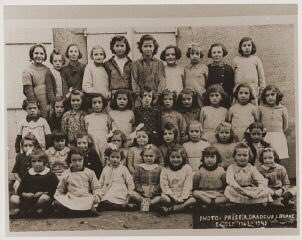The last class photograph of the schoolgirls of Oradour-sur-Glane.

All of those pictured here were barricaded in the main church by the soldiers from the German SS-Das Reich Division. The building was then set on fire: none of the children survived.
