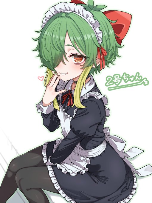 よそのこ 2号ちゃんにメイド服着てもらったお絵です、。 