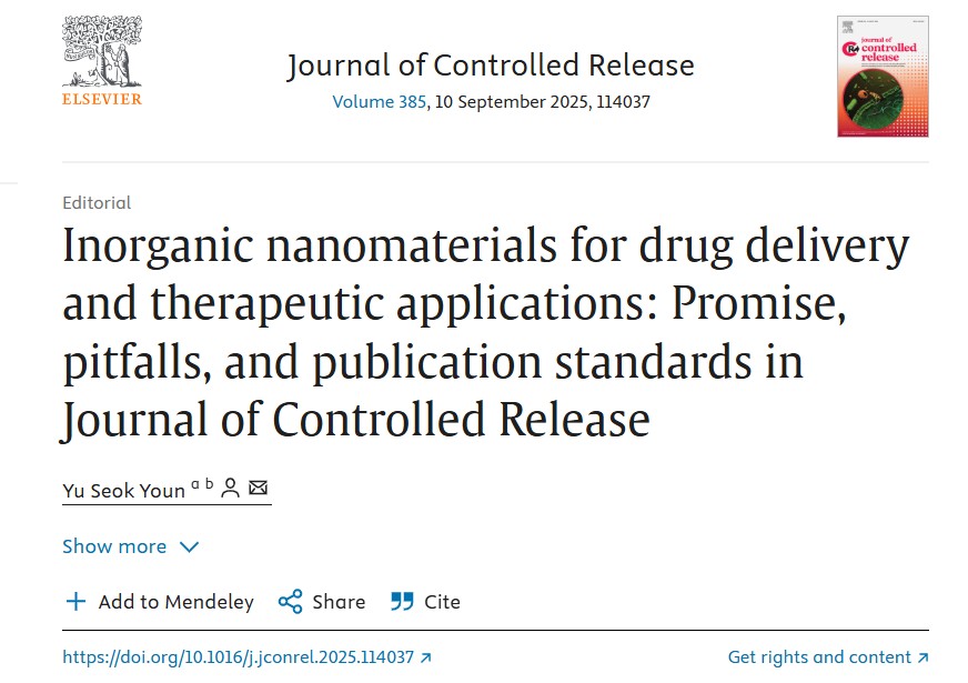 JCRnEDITORS's tweet image. [Editorial] Inorganic Nanomaterials for Drug Delivery and Therapeutic Applications: Promise, Pitfalls, and Publication Standards in Journal of Controlled Release.
By Yu Seok Youn @SKKU_1398 @ysyoun0915 @KoreaCRS
#InorganicNanomaterial 
kwnsfk27.r.eu-west-1.awstrack.me/L0/https:%2F%2…