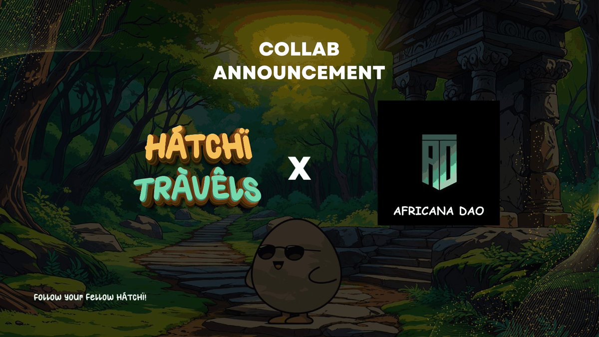 ∆ | D ⨻ (@africanadao) on Twitter photo ⨻ We’re thrilled to announce a secured collaboration with <a href="/hatchi_travels/">Hatchi Travels🪺</a>
A travel based IP collection building it’s initiative on Abstract Chain via ETH.
Raffle for AD members to go live in discord. ⨻ We’re thrilled to announce a secured collaboration with <a href="/hatchi_travels/">Hatchi Travels🪺</a>
A travel based IP collection building it’s initiative on Abstract Chain via ETH.
Raffle for AD members to go live in discord.