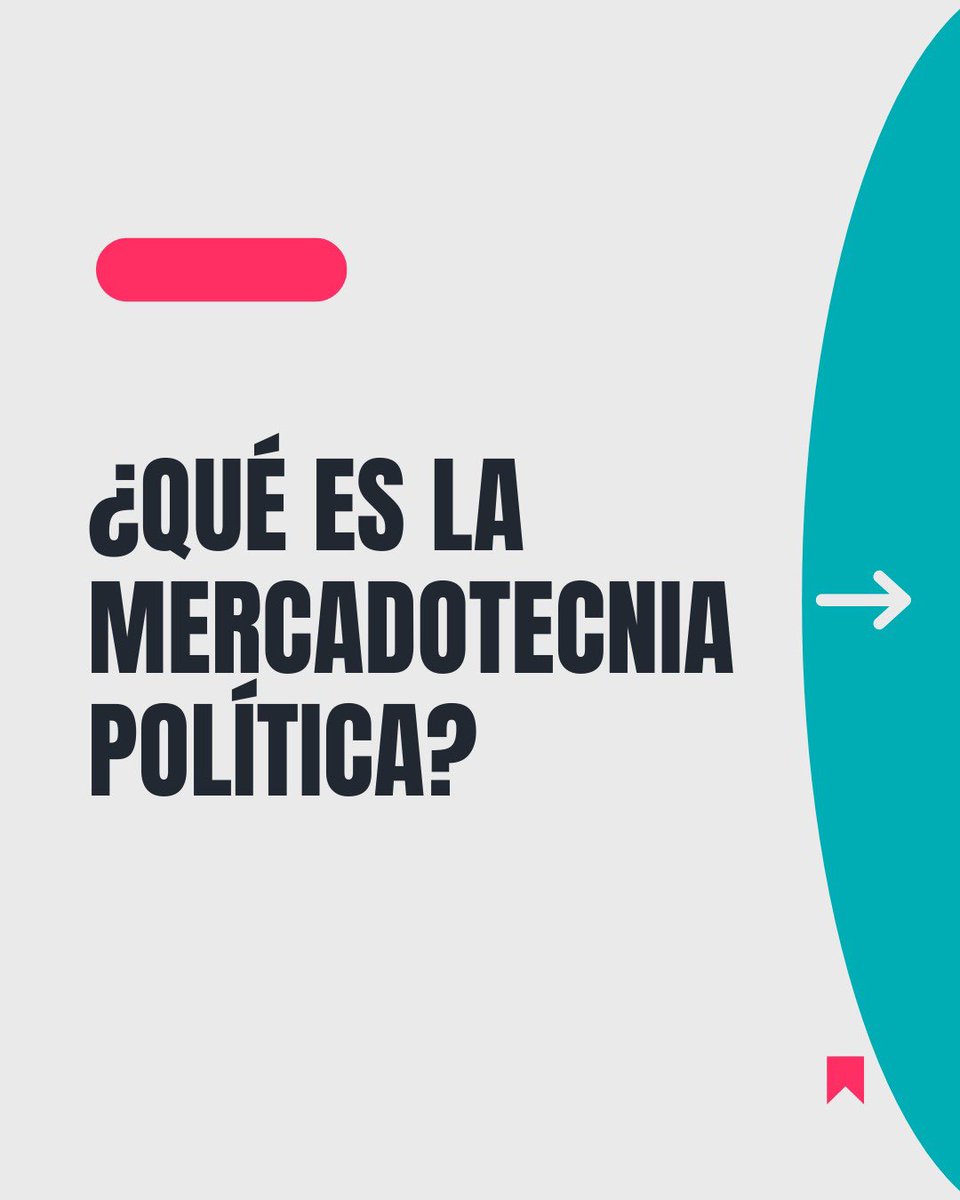 AnnaLauraMont's tweet photo. ¿Sabes qué es la mercadotecnia política? 🤔
Es una técnica que por medio de la investigación 🕵 nos ayuda a conocer qué quieren los ciudadanos y así desarrollar estrategias para satisfacer sus necesidades , ya sea en procesos electorales 🗳️ o gubernamentales.
#capacitate https://t.co/S5AfL2tlil