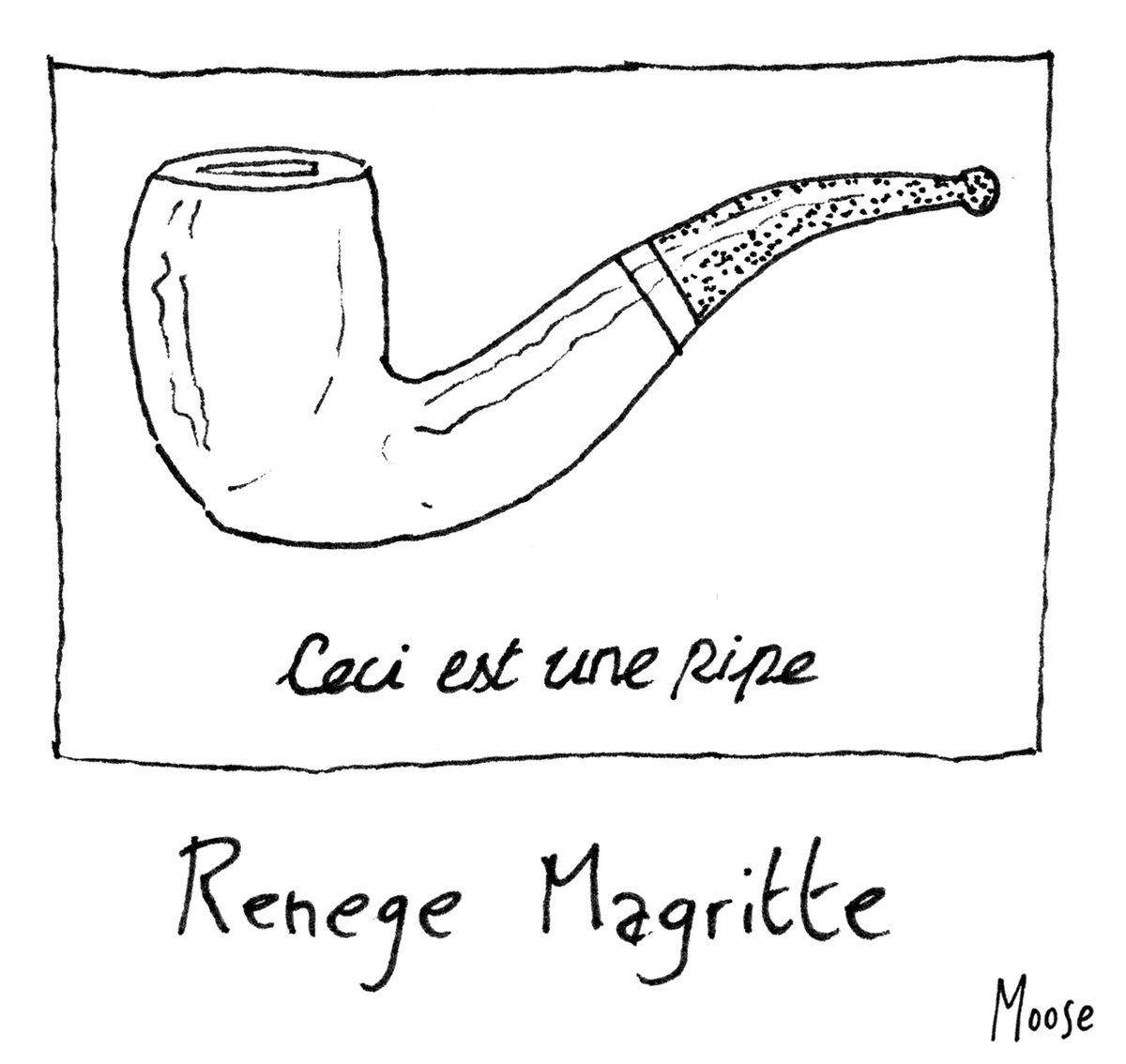 MooseAllain's tweet image. Well, Magritte, is it or isn&apos;t it?  worldofmoose.com/products/magri…