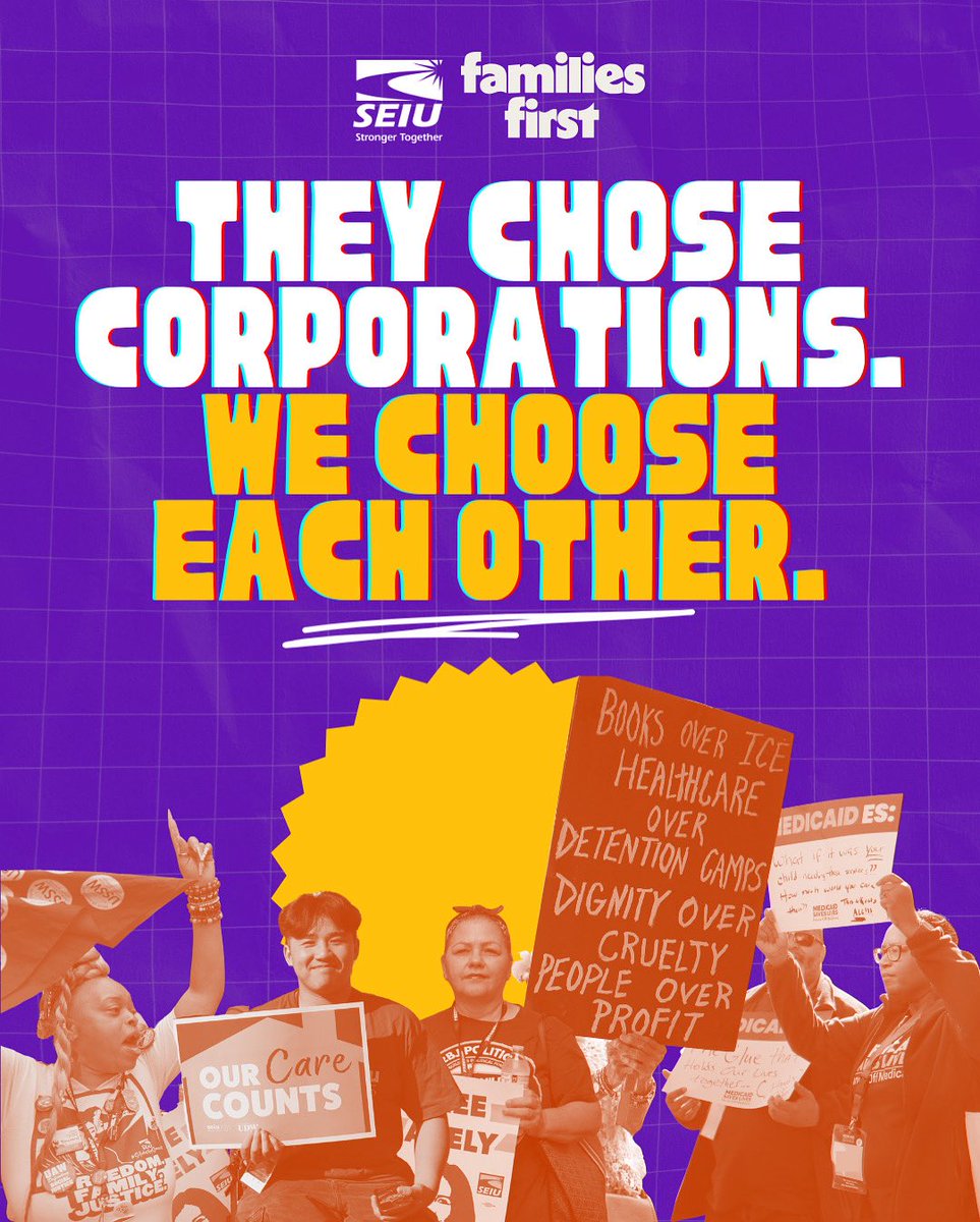 SEIU's tweet image. This Saturday we put #FamiliesFirst. Not billionaires. Not corporations. Not deportations. Not tax breaks.
July 26th, we fight back for our families' futures. Join us: seiu.co/FamiliesFirst