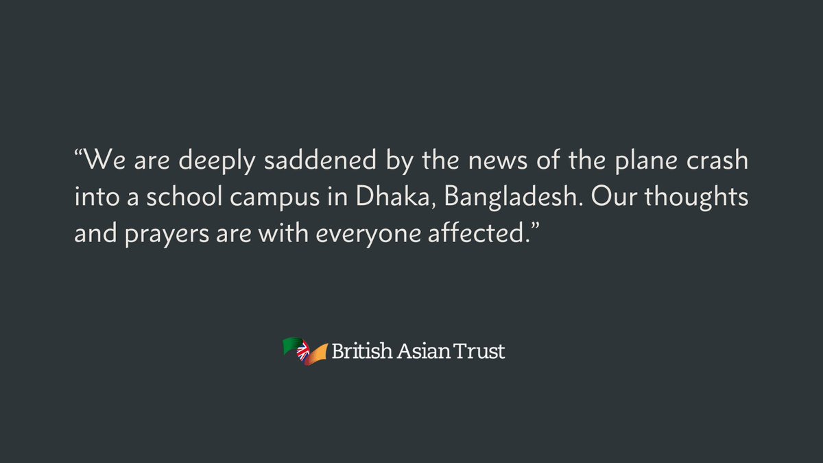 We are deeply saddened by the news of the plane crash into a school campus in Dhaka, Bangladesh. Our thoughts and prayers are with everyone affected.