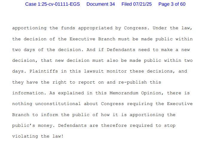 ZoeTillman's tweet image. Kicking off the week with an exclamation point: DC federal judge orders Trump admin to restore a public database with info on how the executive branch is allocating money that Congress has appropriated
buff.ly/r0uSysO