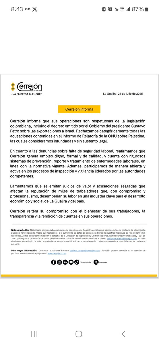 CallMeJuanda's tweet image. Ojalá en el país hubiera 1000 empresas como El Cerrejón: que generan inversiones y empleo formal en las zonas más apartadas de Colombia.
Este Gobierno odia las iniciativas privadas que son las que generan desarrollo.
Hay que proteger al empresariado. Falta poco
🤡