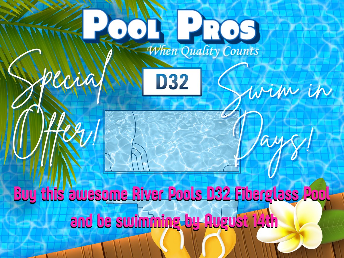 Be swimming by August 14th! Call now! 920-771-0107