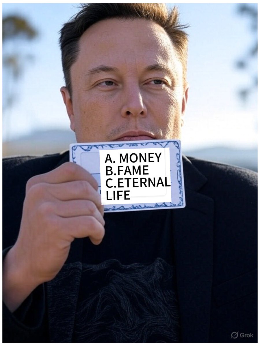 Choose wisely

A. MONEY 

B. FAME

C. ETERNAL LIFE