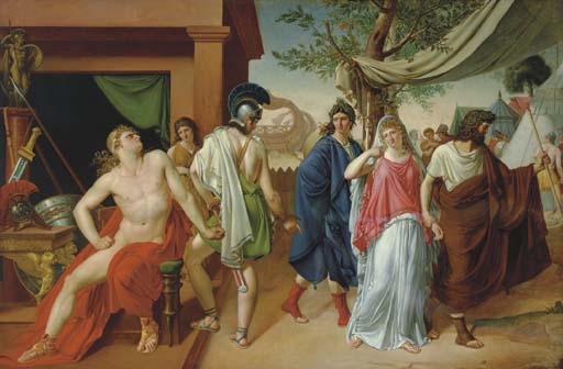 DailyBriseis's tweet image. Patroclus handing Briseis to the Heralds of Agamemnon by Pierre-Edme-Louis Pellier