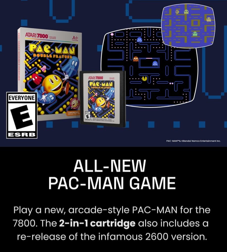 Robot__Turkey's tweet image. I like that Atari is self aware of how bad the 2600 version on Pacman is.
#Pacman #Atari